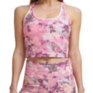 Calvin Klein Racerback Cropped Tank Top Pink XS